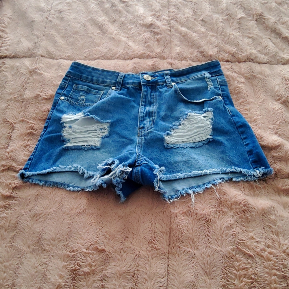 GoGo Jeans High Rise Distressed Shorts